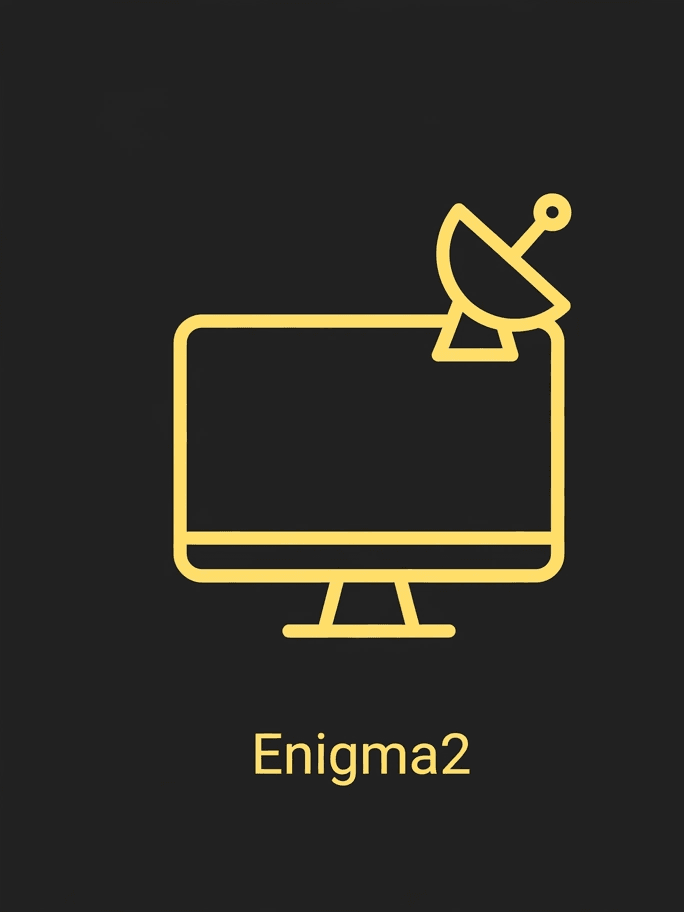 Illustration eines Enigma2-Sat-Receivers mit Parabolantenne